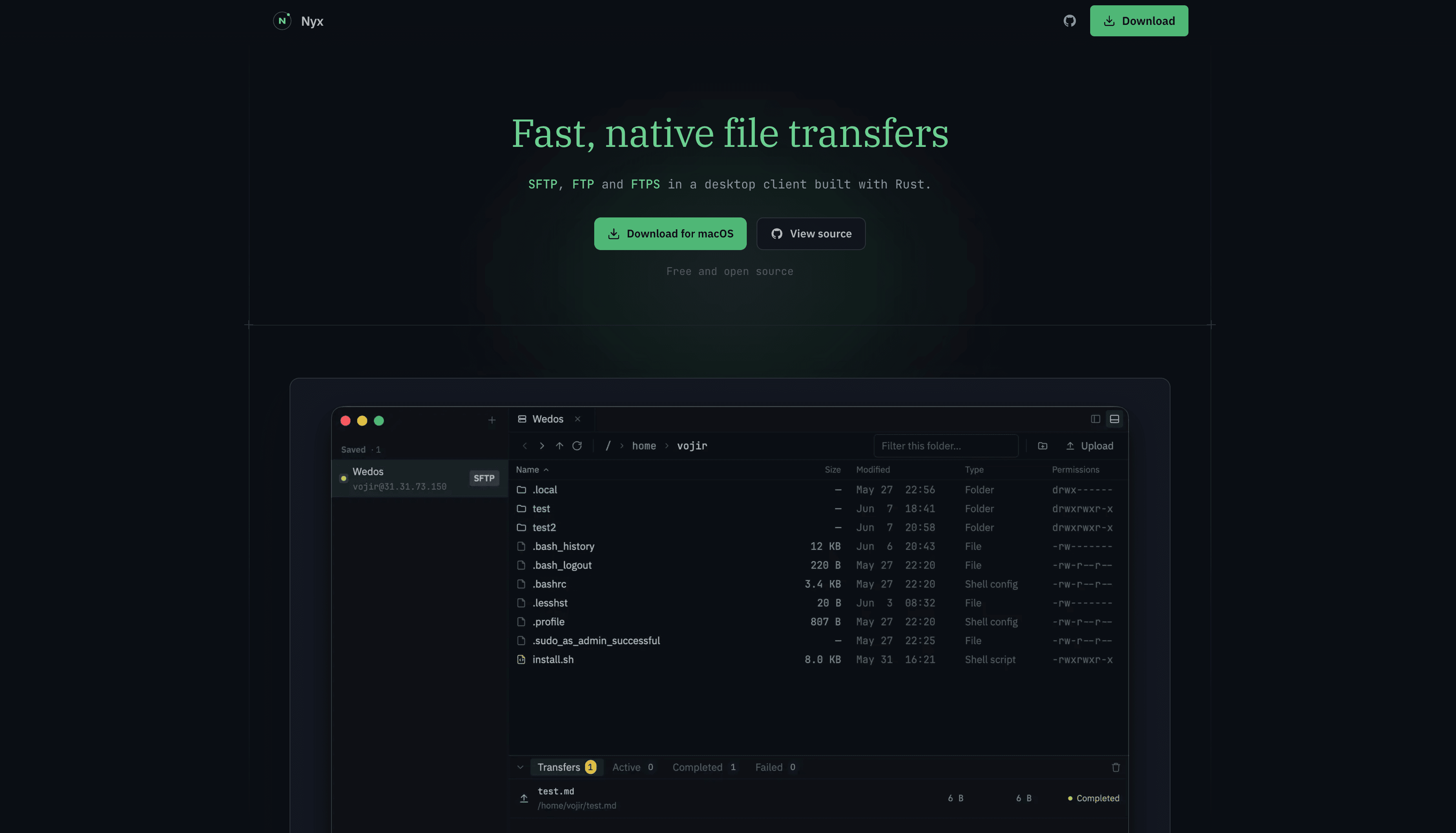 Nyx screenshot